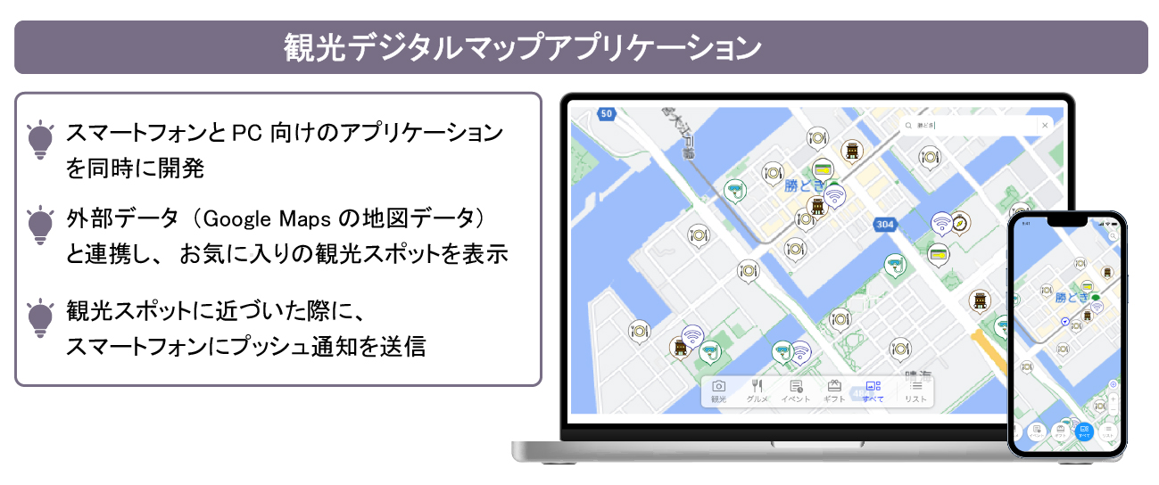 観光デジタルマップアプリケーション